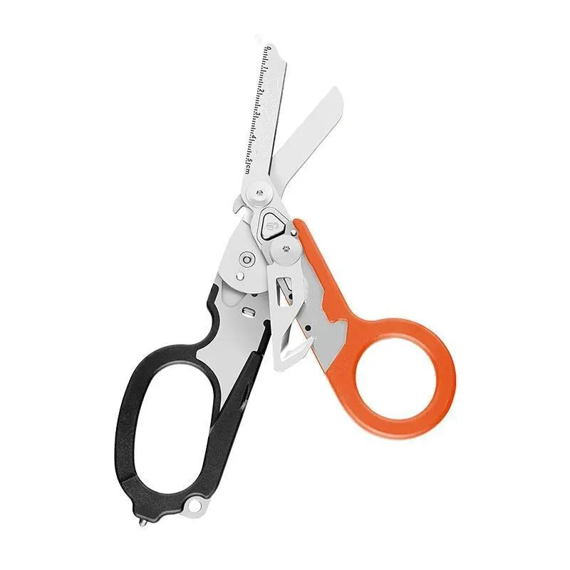 Multifunction First Aid Tactical Folding Scissors Outdoor Survival Tool Combination Tactical Scissors Stainless Steel