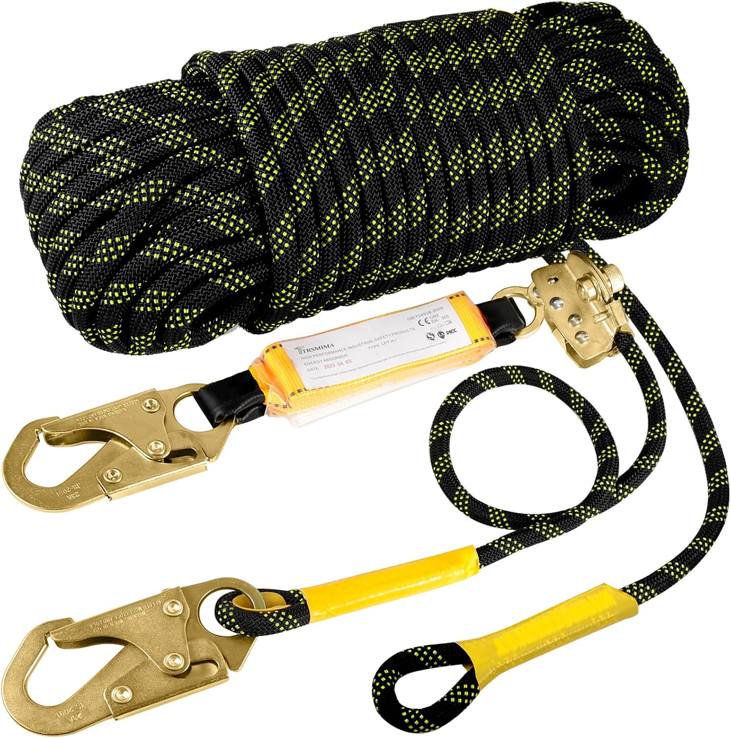 25Ft Vertical Roofing Rope with Safety Lanyard Harness