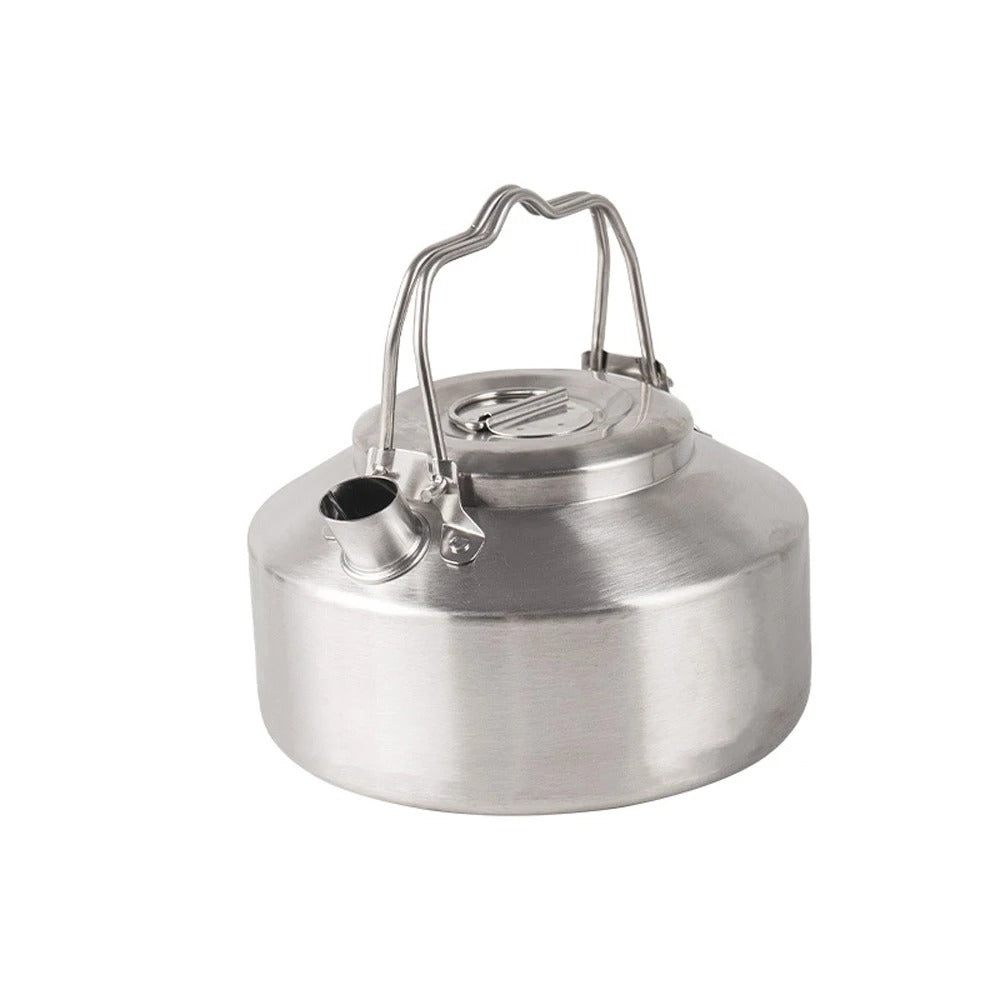 1L Outdoor Steel Camping Kettle with Locking Handle