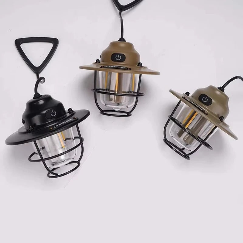 Vintage Camping Light | USB-C Rechargeable Tent Chandelier