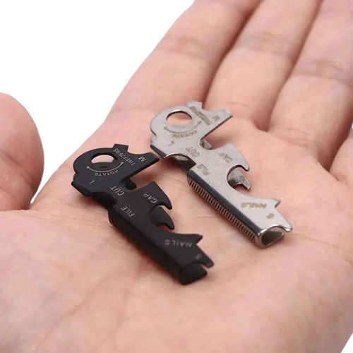 8 in 1 Outdoor Survival Gear Gadget Stainless Steel Keychain