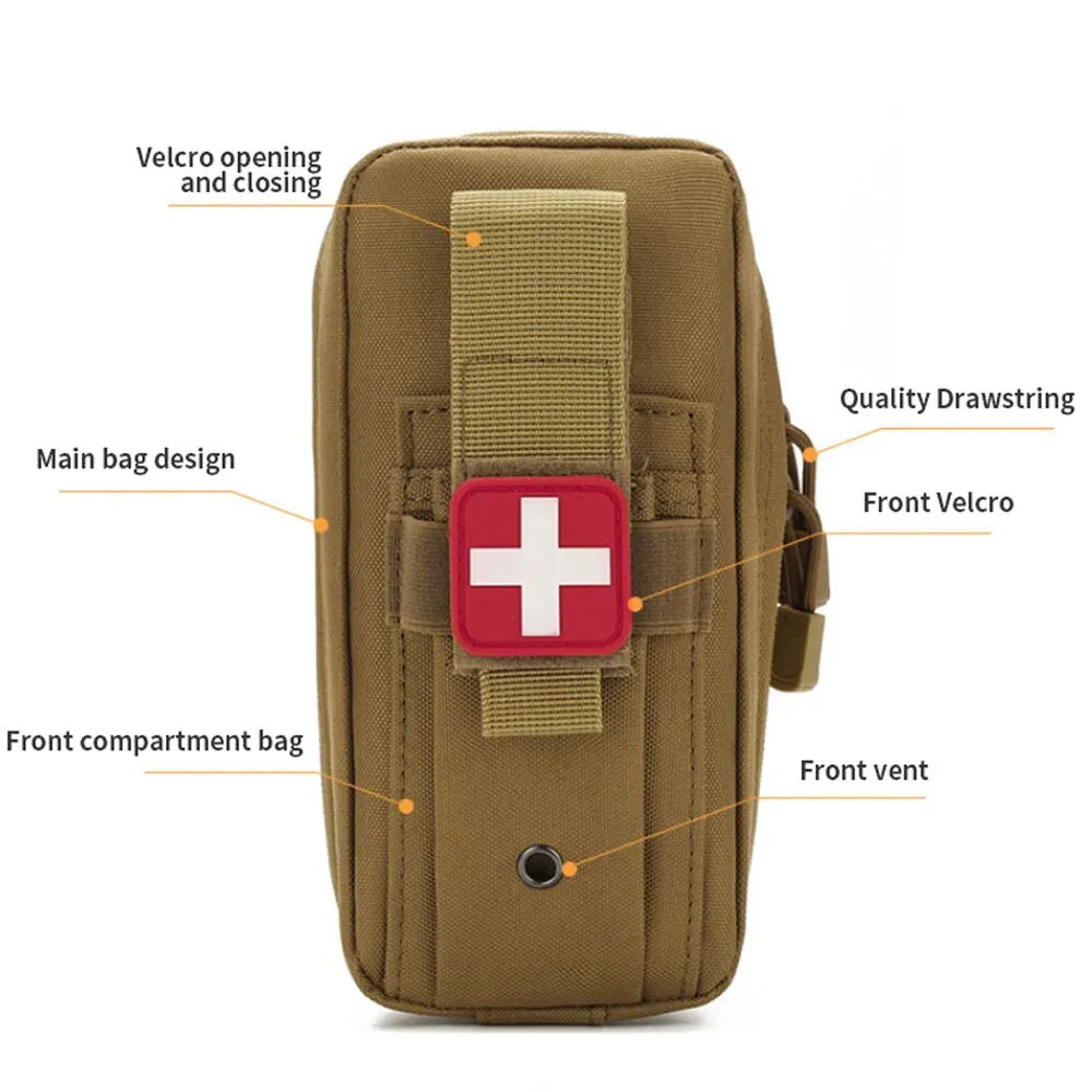 First Aid Kit Medical EDC Pouch Tactical Outdoor Medical Bag Tourniquet Scissors Waist Bag Tactical Survival Bag