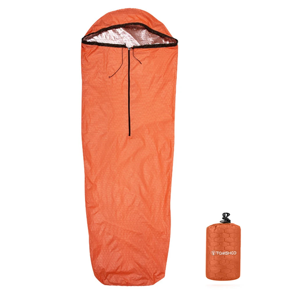 Emergency Sleeping Bag Lightweight Waterproof Thermal Sleeping Bag Survival Gear for Outdoor Hiking Camp Supplies Stuff