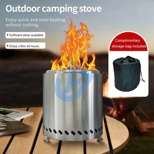 Portable Stainless Steel Mini Camping Stove & Fire Pit Heater