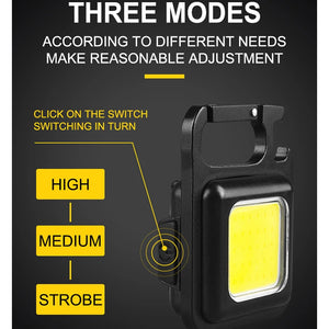 Flashlight Mini Keychain Lamp 4-Mode Waterproof EDC Torch