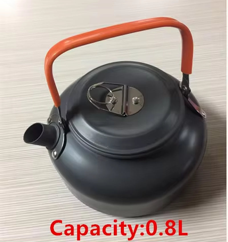 Portable Camping Pot Pan Kettle Lightweight Camping Cooking Set Nonstick Outdoor Cookware Kit for Backapcking Hiking Picnic BBQ