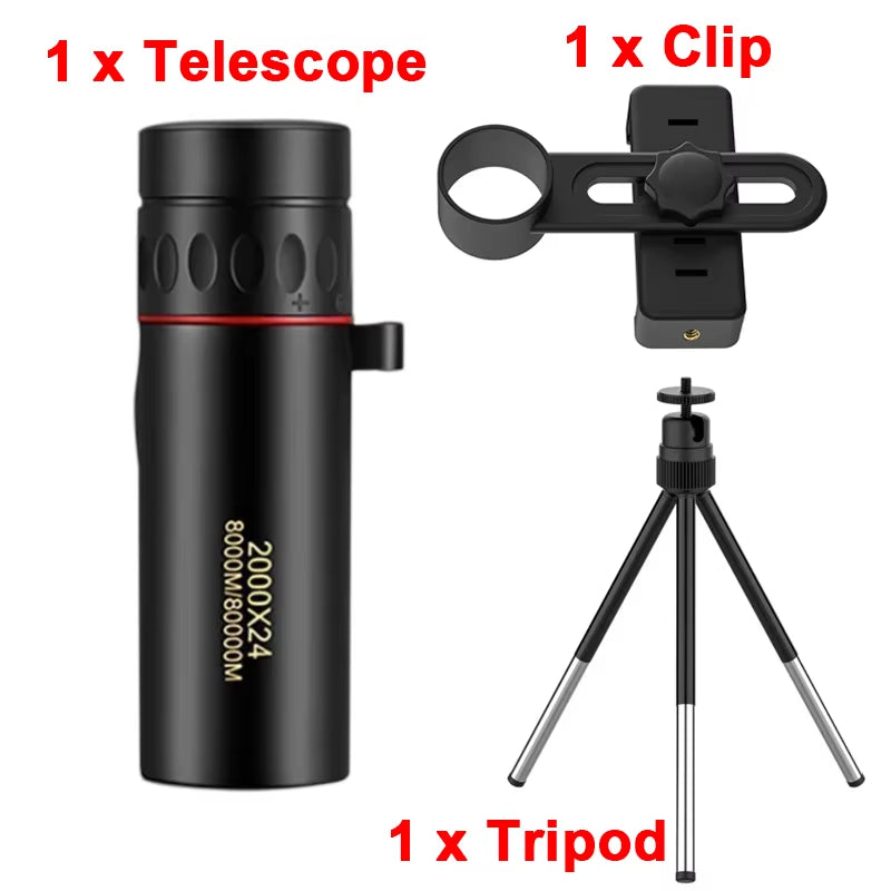 2000X24 HD Monocular Telescope, Mini Portable