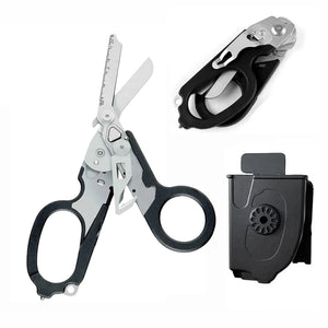 Multifunction  First Aid Tactical Folding Scissors Outdoor Survival Tool Combination Tactical Scissors Stainless Steel