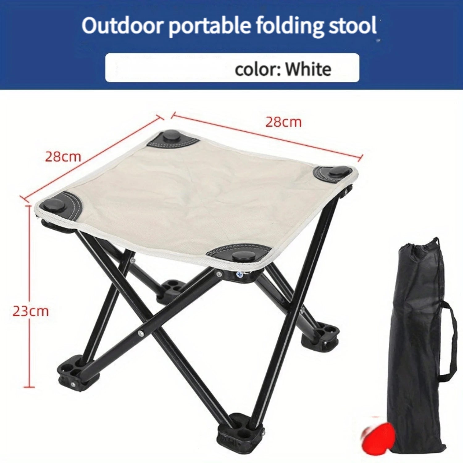 1 Folding Stool Camping Hike Beach Trip Picnic Fishing Seat Tool Outdoor Camping Portable Seat Garden Stool Floor Chair Camping