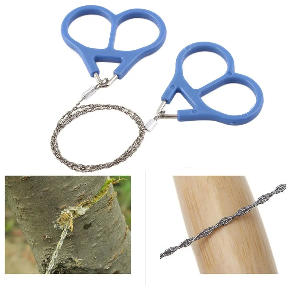 Field Survival Stainless Wire Saw Hand Chain Saw Cutter Outdoor Emergency Survival Tools Fretsaw Camping Hunting Wire Saw