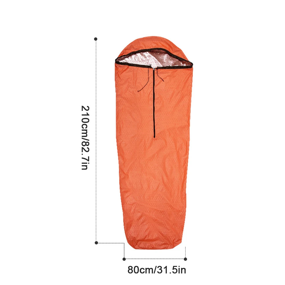 Emergency Sleeping Bag Lightweight Waterproof Thermal Sleeping Bag Survival Gear for Outdoor Hiking Camp Supplies Stuff