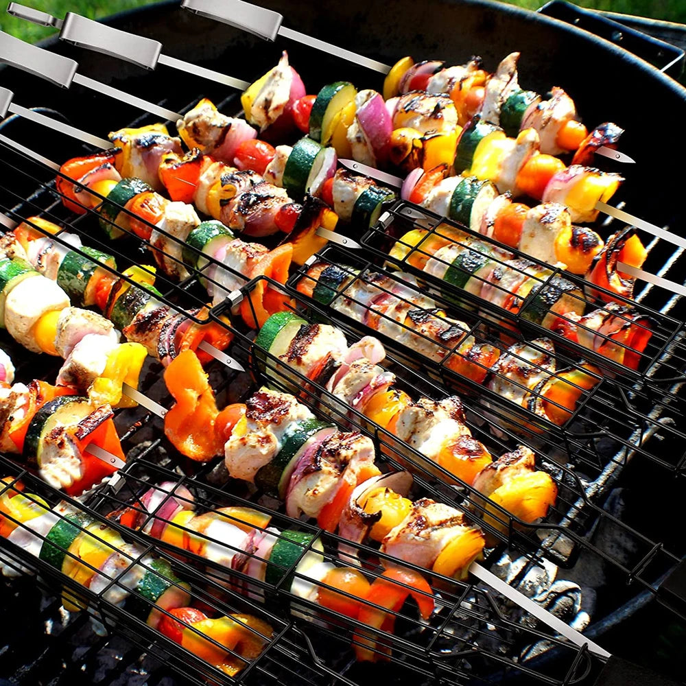 Portable Stainless Steel BBQ Grilling Basket Nonstick Tools