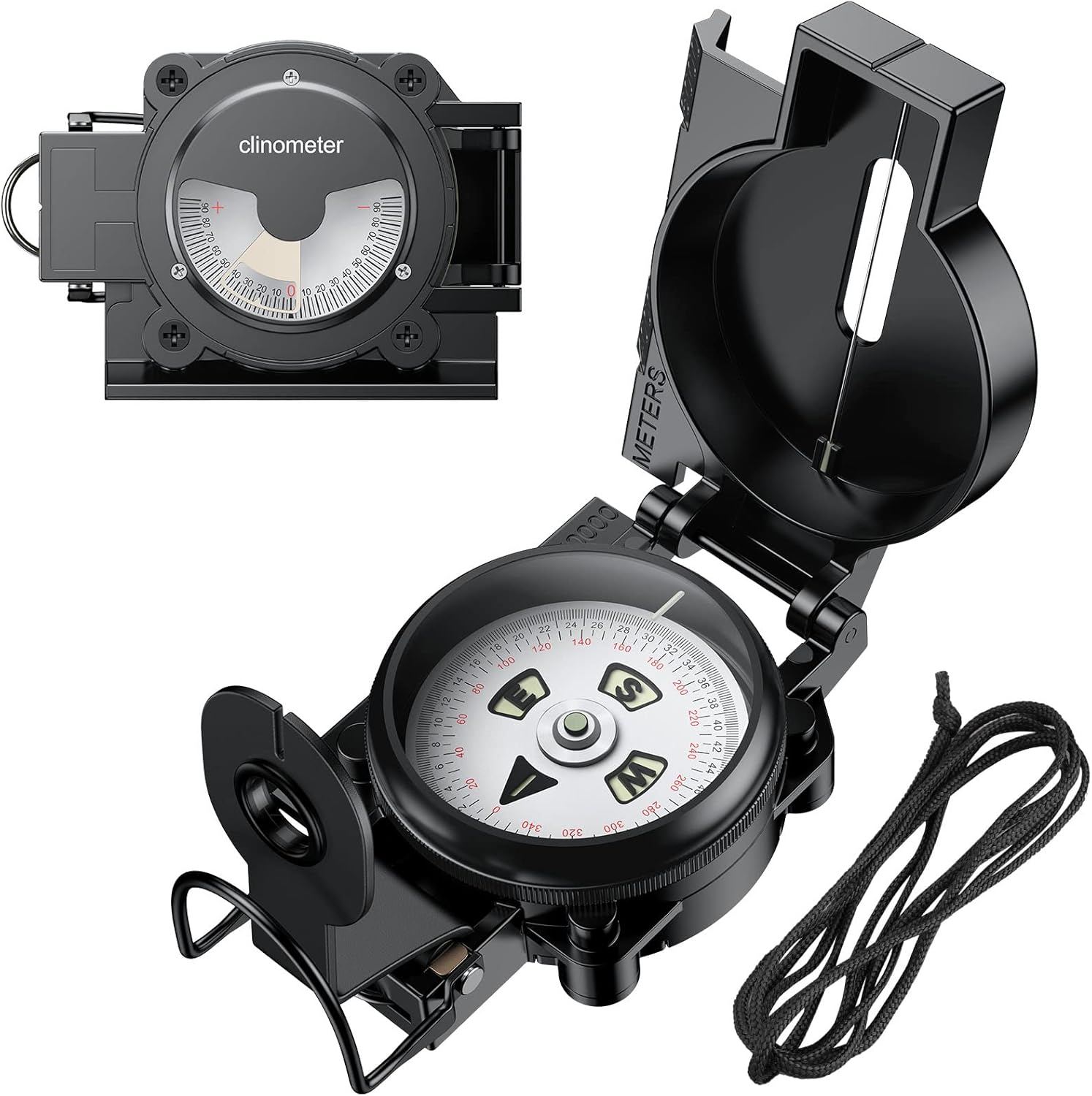 Military Compass with Clinometer Aluminum Alloy