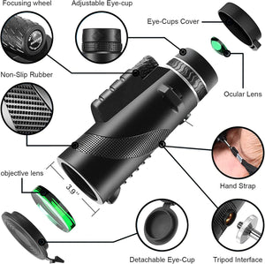 80X100 High-Powered Monocular Telescope with Tripod