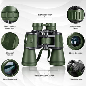 20X50 Binoculars for Adults and Kids, Watching Travel Hunting Stargazing