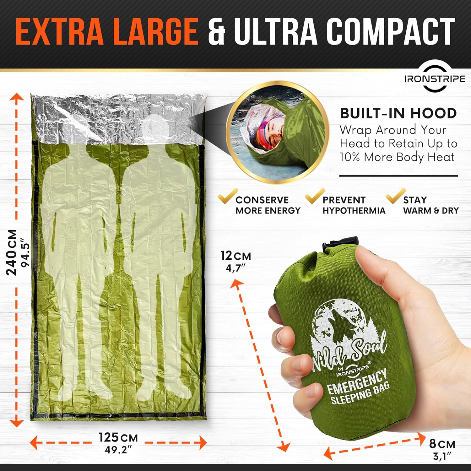 Emergency Sleeping Bag – XL Waterproof Survival Sleeping Bag