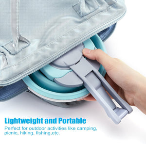 Portable Collapsible Camping Kettle, 1.5L/ 52OZ Foldable Silicon