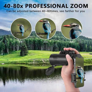 80X100 High-Powered Monocular Telescope with Tripod