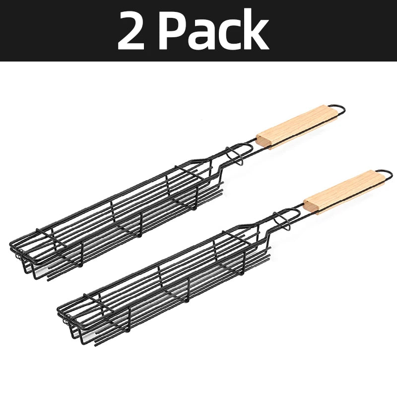 Portable Stainless Steel BBQ Grilling Basket Nonstick Tools