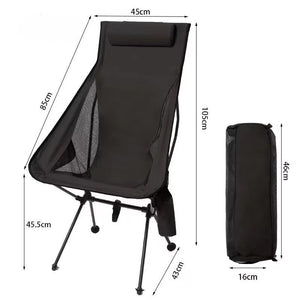 Portable Folding Camping Chair with Headrest Lightweight Tourist Chairs