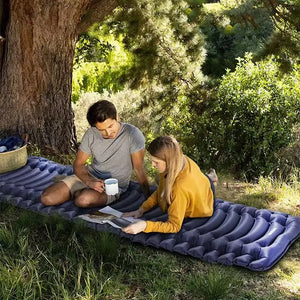 Outdoor 4-Inch Inflatable Sleeping Mat with Pillow & Pump