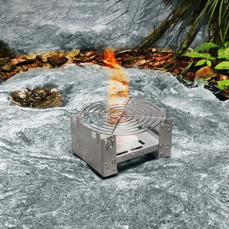 Compact Portable Alcohol Stove Burner for Outdoor Cooking, BBQ