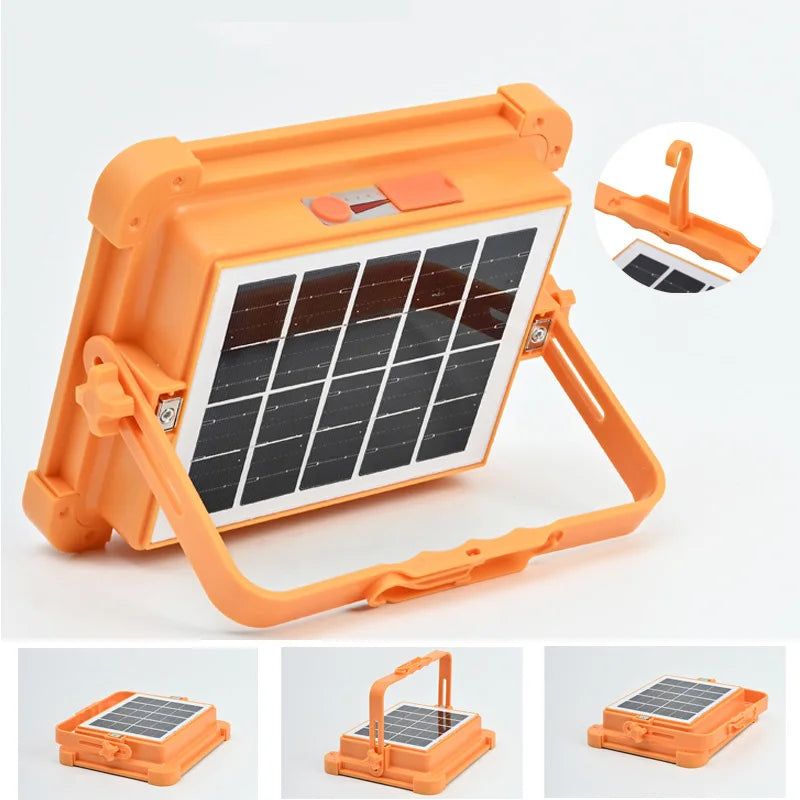 Solar LED Lantern, Rechargeable, Outdoor Camping Floodlight