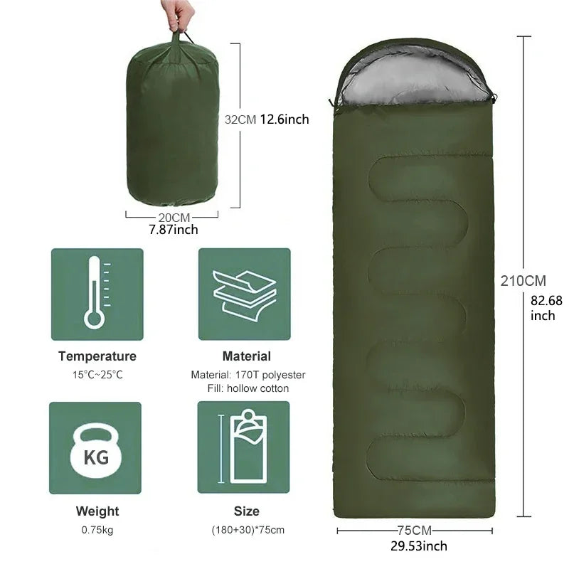 Ultralight Waterproof 4-Season Sleeping Bag for Camping & Hiking