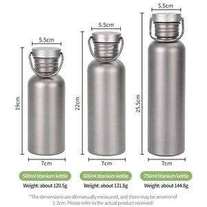 Titanium Water Bottle for Outdoor Sports, Camping & Hiking