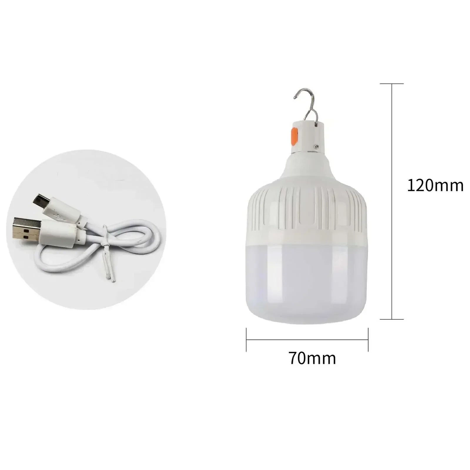 60W USB Rechargeable LED Emergency Lantern for Camping & Hiking