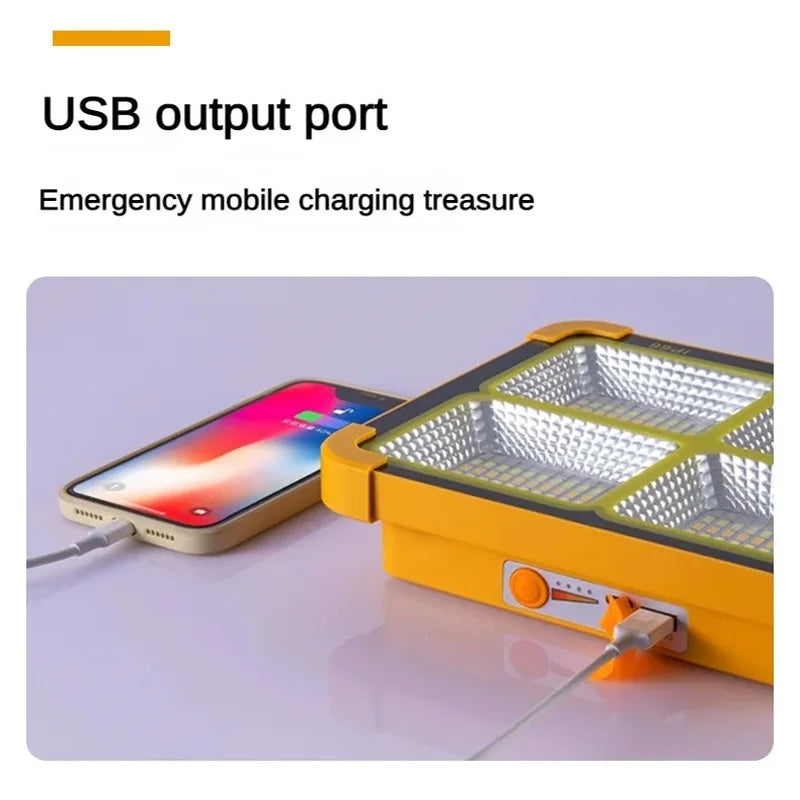 Solar LED Lantern, Rechargeable, Outdoor Camping Floodlight