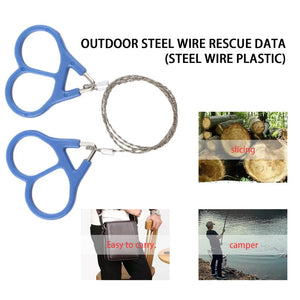 Field Survival Stainless Wire Saw Hand Chain Saw Cutter Outdoor Emergency Survival Tools Fretsaw Camping Hunting Wire Saw