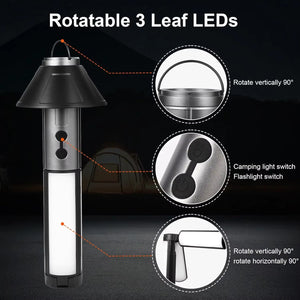 Rechargeable Waterproof Camping Lamp, 270° Rotatable