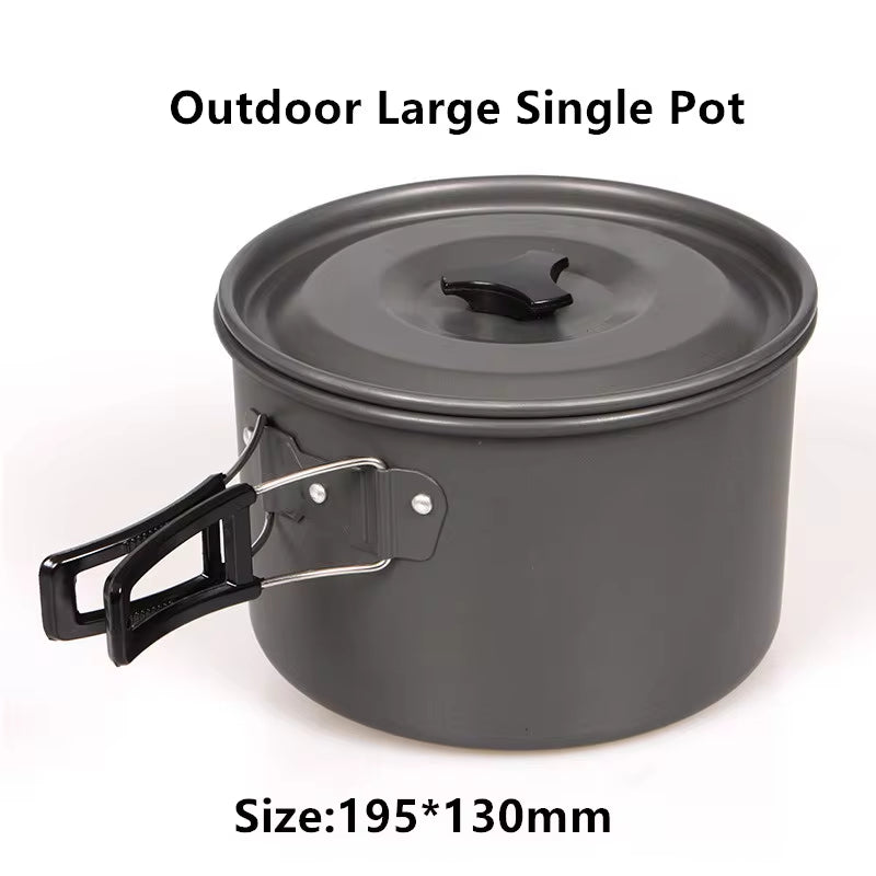 Portable Camping Pot Pan Kettle Lightweight Camping Cooking Set Nonstick Outdoor Cookware Kit for Backapcking Hiking Picnic BBQ