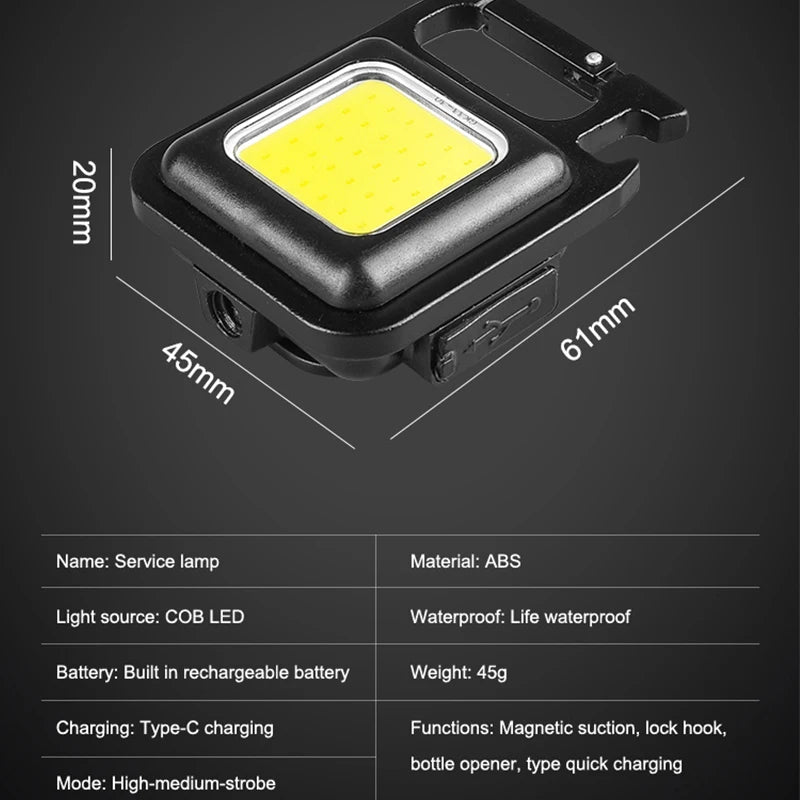 Flashlight Mini Keychain Lamp 4-Mode Waterproof EDC Torch