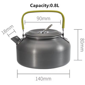 Portable Camping Pot Pan Kettle Lightweight Camping Cooking Set Nonstick Outdoor Cookware Kit for Backapcking Hiking Picnic BBQ