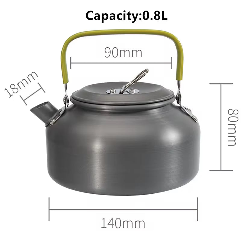 Portable Camping Pot Pan Kettle Lightweight Camping Cooking Set Nonstick Outdoor Cookware Kit for Backapcking Hiking Picnic BBQ