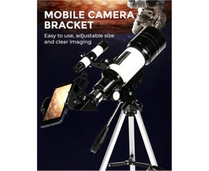 Astronomical Telescope Space 300Mmx70Mm Monocular W/Tripod Phone Holder Outdoor