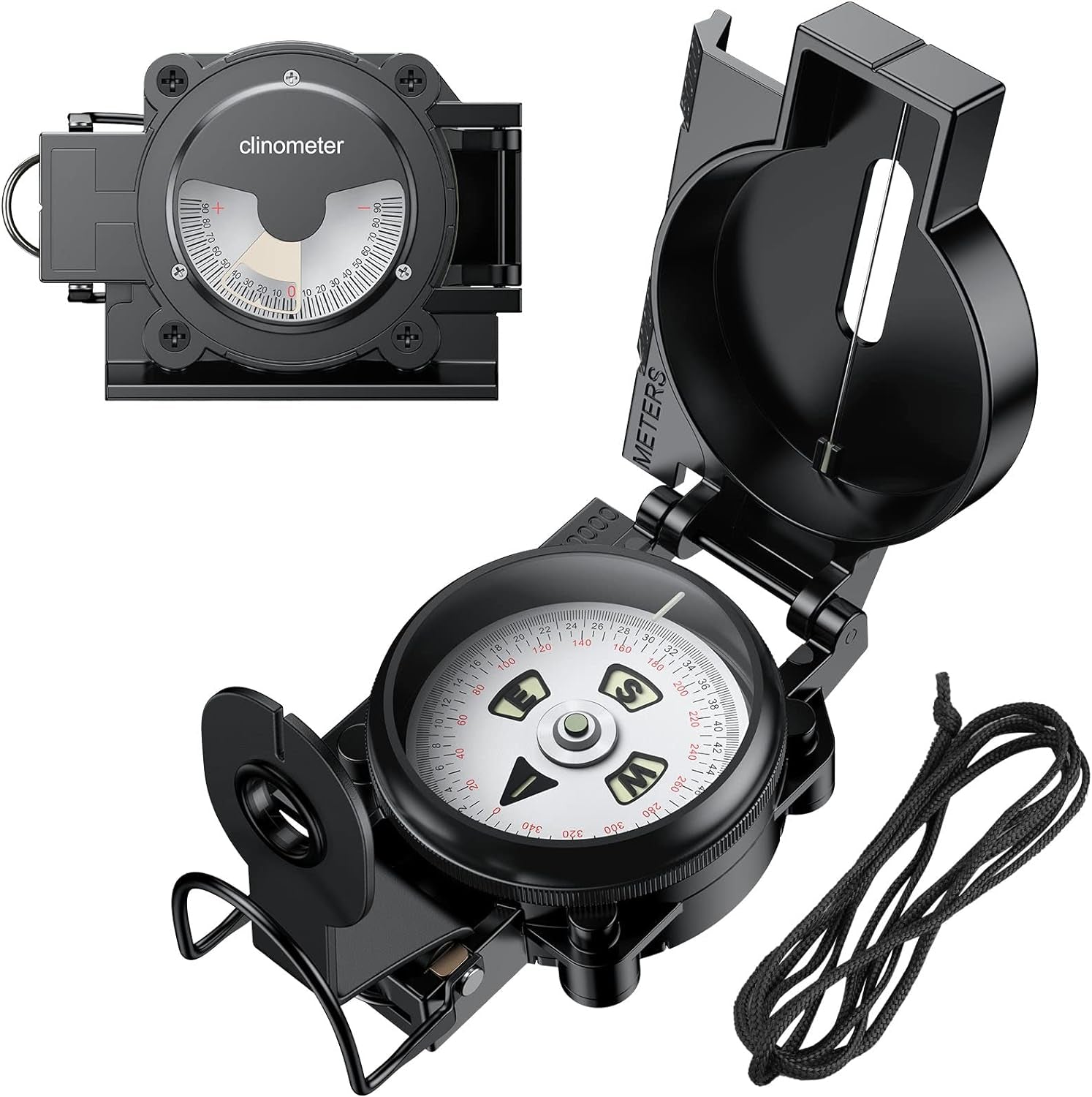 Military Compass with Clinometer Aluminum Alloy