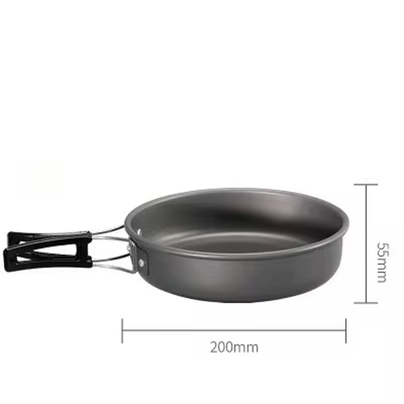 Portable Camping Pot Pan Kettle Lightweight Camping Cooking Set Nonstick Outdoor Cookware Kit for Backapcking Hiking Picnic BBQ