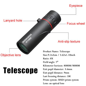 2000X24 HD Monocular Telescope, Mini Portable