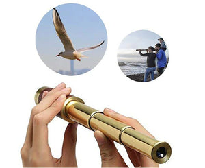 Retro Pirate Telescope Zoomable 25X30 Pocket Monocular Portable Collapsible Waterproof Spyglass Handheld Telescope Vintage Telescope