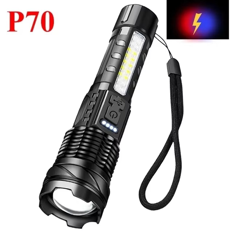 Tactical Flashlight, USB Rechargeable, Zoom Torch