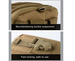 Outdoor Survival Pouch Waist Pack Emergency Tool Bag - Army Green