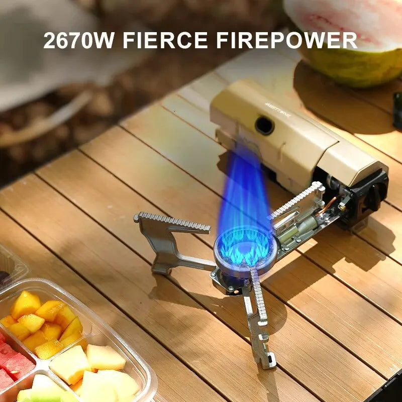 2670W Portable Camping Gas Stove, Folding Cassette Burner