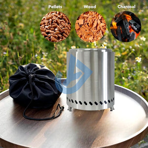 Portable Stainless Steel Mini Camping Stove & Fire Pit Heater