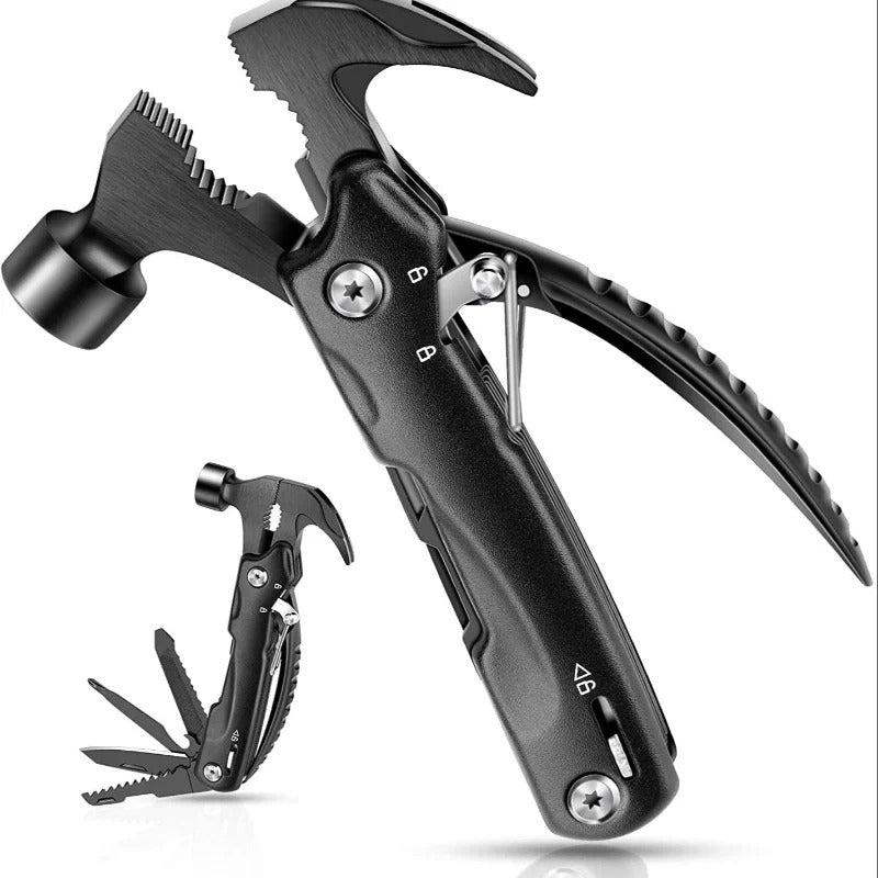 12-in-1 Multitool Hammer for Camping, Hiking & Emergency