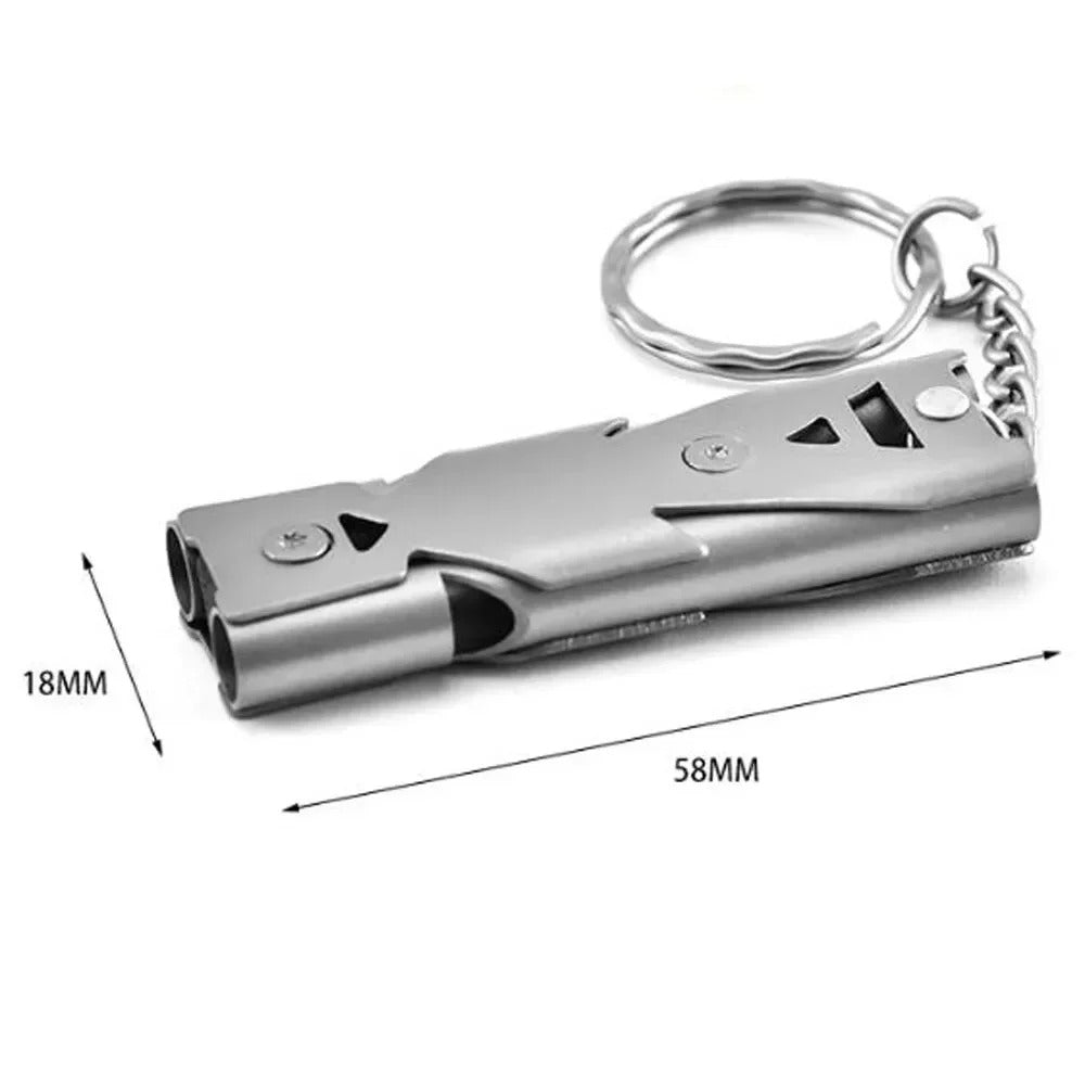 Loud Double Pipe Whistle Keychain – Survival Camping Tool