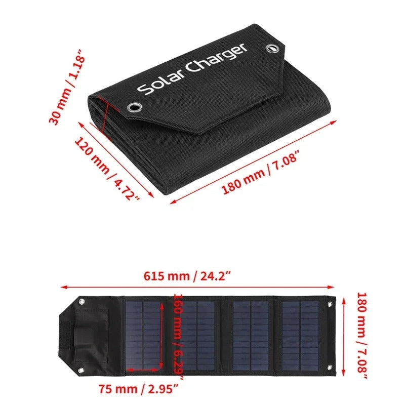 Foldable 60W 80W 100W Solar Panel USB Charger Outdoor