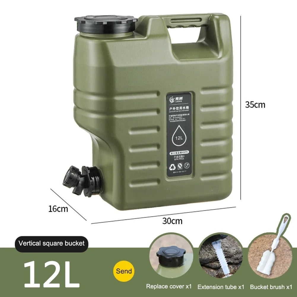 Large Camping Water Jug 11-25L w/ Faucet, Leak-Proof Tank